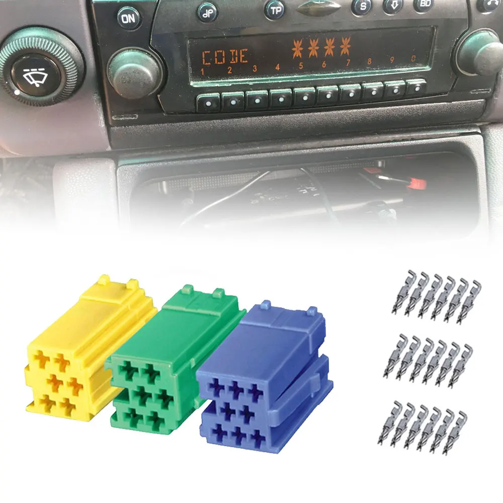 Piezas de Cable de Audio Bluetooth para coche, Mini Kit de reparación de conector de enchufe de bloque de terminales macho ISO, MINI Adaptador ISO,