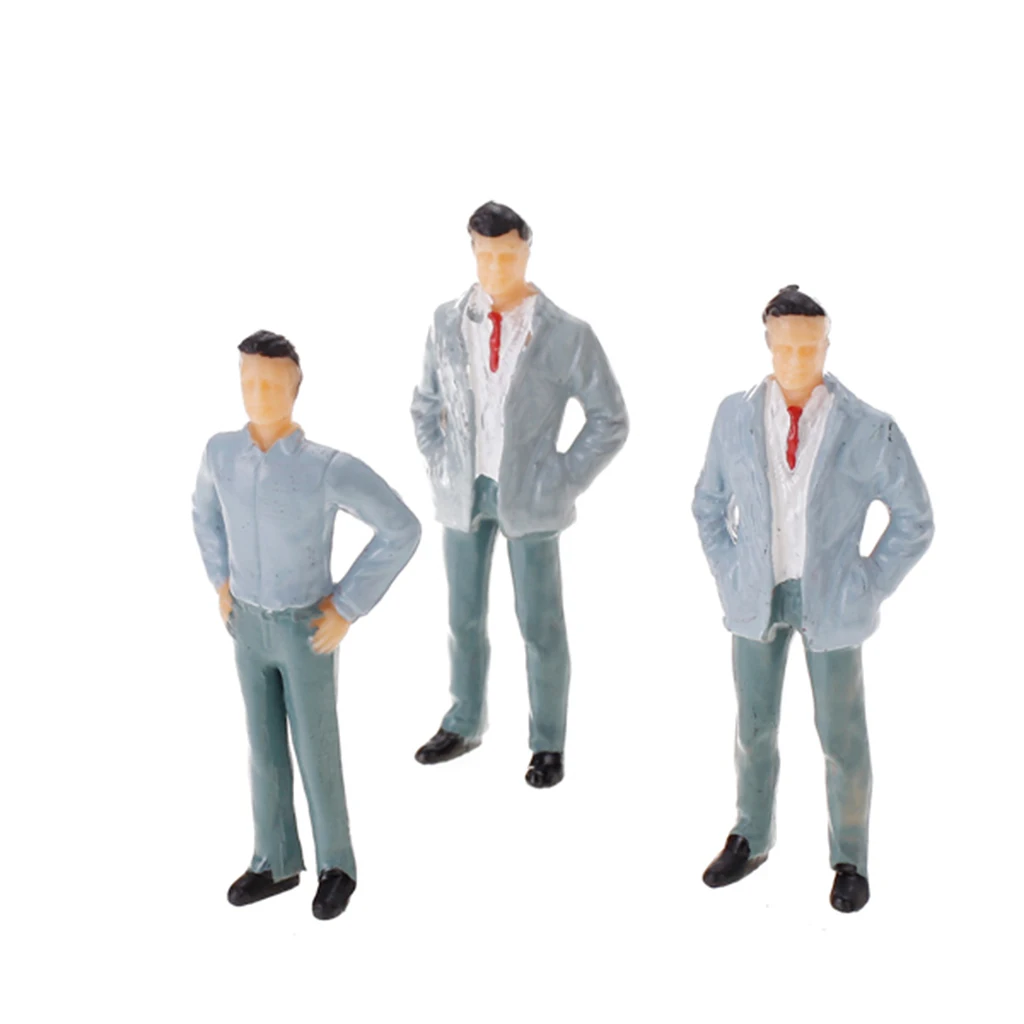 20 Figure di persone passeggeri dipinte Modello di treno Diorama Edifici G 1:25