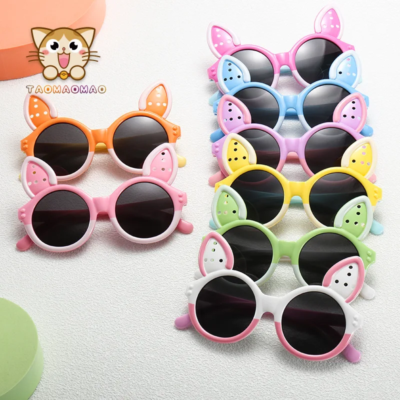 Kids Sunglasses Cartoon Fox ears Shape Girls Boy Children Sun Glasses Round Cosplay Eyeglasses Cute Baby Shades Eyewears UV400