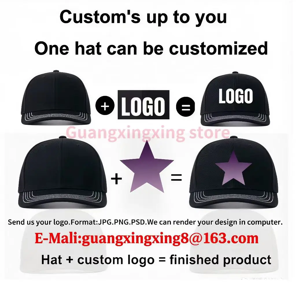 Custom embroidered logo hat Men\'s and women\'s mesh cap cotton baseball cap design DIY picture printing logo hat Summer sun hat