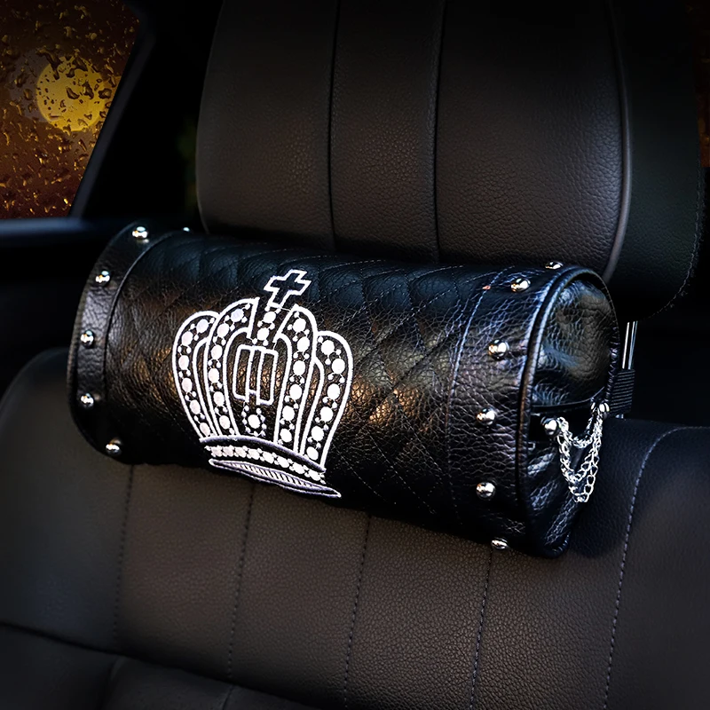 Personalized Punk Car Tissue Box Block Type Trendy Chain Leather Paper Tower Holder For Auto Home Organizer Car Accessories