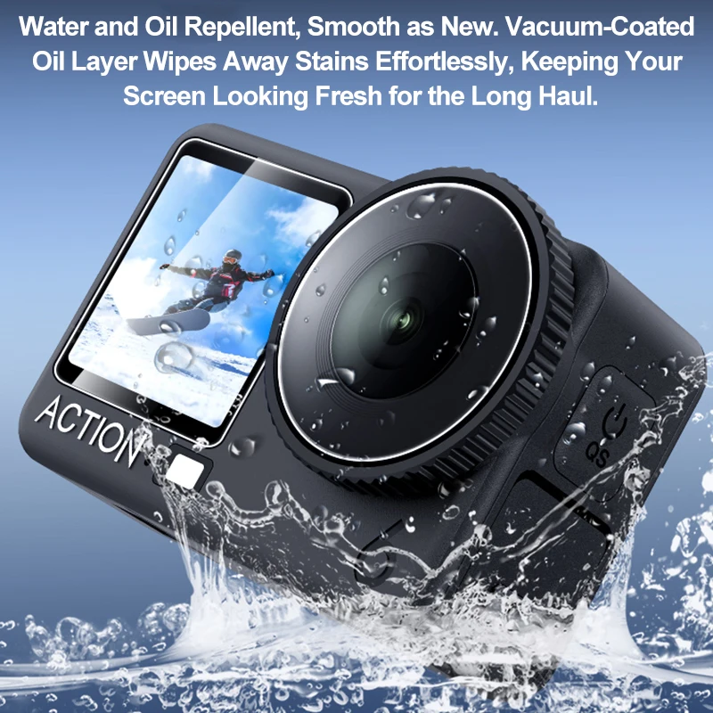 9H Tempered Glass Film for DJI OSMO Action 6 Lens+Screen+Front LCD HD Protector Anti-scratch Protective Glass Film Protector