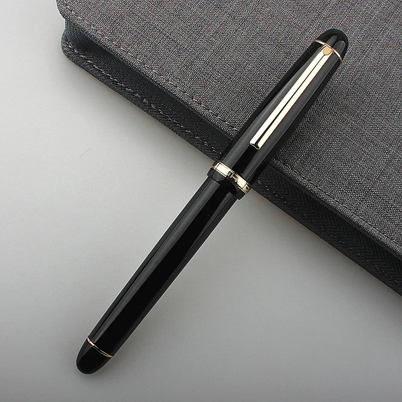 

New JINHAO 350 Resin Black Fountain Pen Fine F/M 0.5/0.7mm Nib Ink Pen Student WIth Clip Office School Writing Smooth Gift