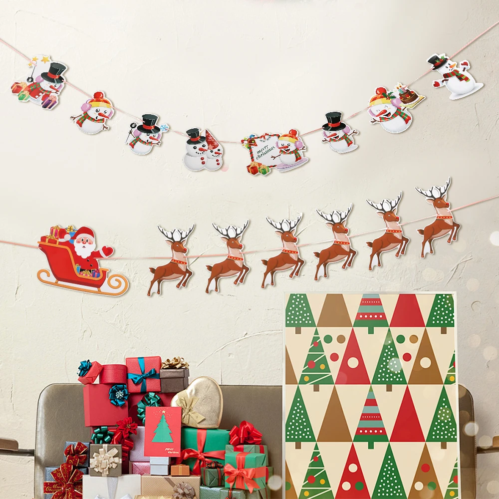 2 متر عيد الميلاد الديكور سانتا كلوز العلم رفع شجرة عيد الميلاد قلادة للمنزل ديكور 2026 السنة الجديدة حفلة هدية نافيداد اكسسوارات