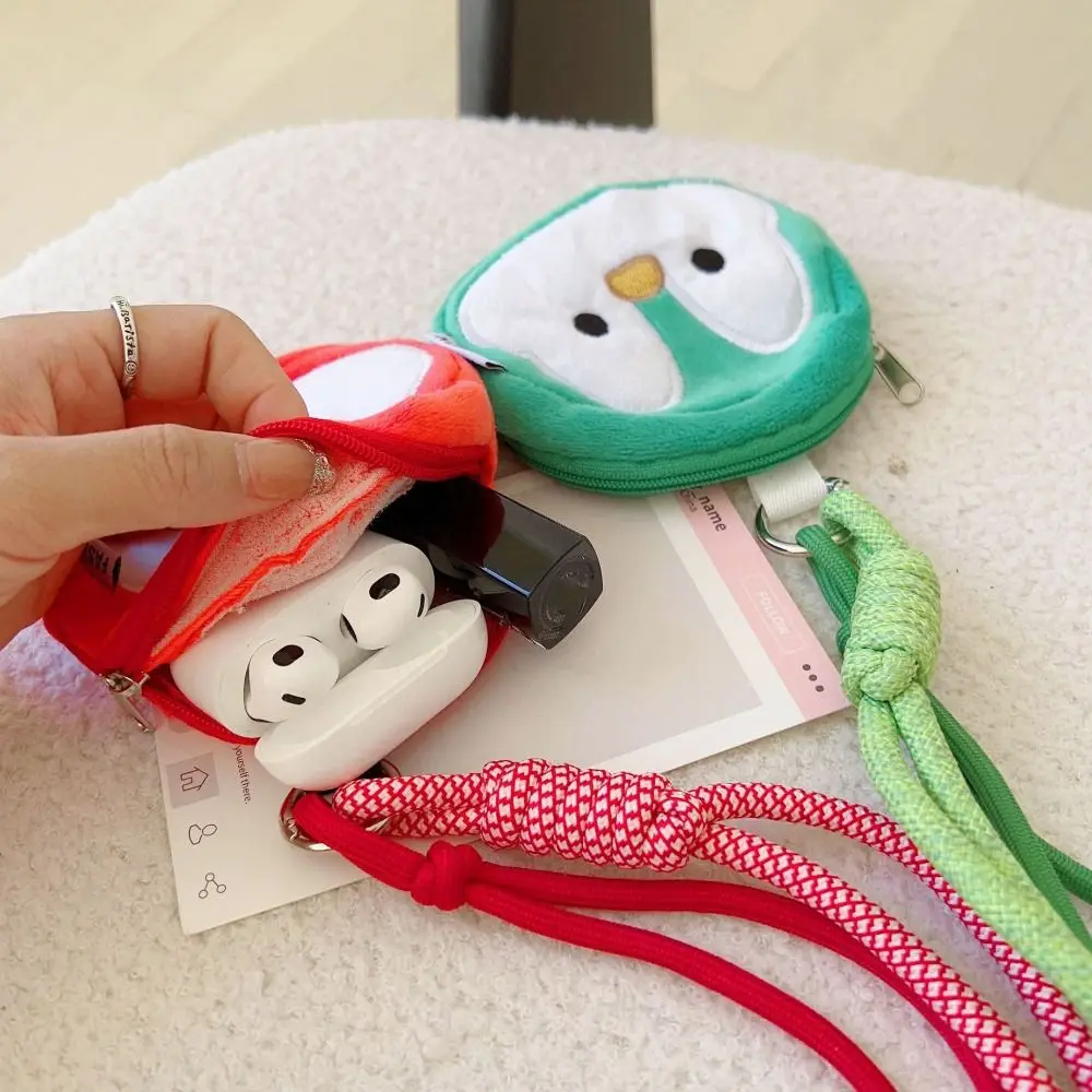 Pendant Plush Penguin Coin Purse Cute Colorful Hanging Rope Cartoon Keychain Jewelry Packing Bag Korean Style Small Makeup Bag