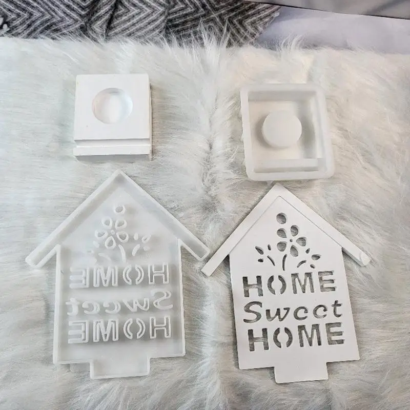 

House Plug-in Candle Holder Decor Silicone HOME Mold House Candlestick Making Tool Plaster Drop Glue Mold