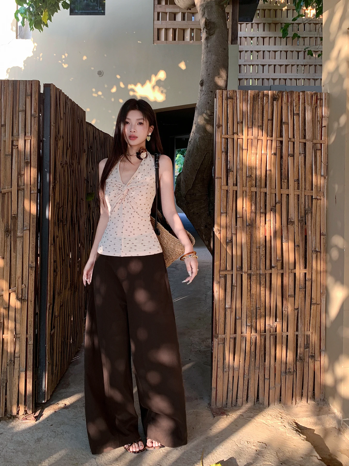 

Оригинальные белые брюки-палаццо в стиле Lazy Style для женщин, весна-осень, новая модель, свободные, стройнящие, повседневные брюки