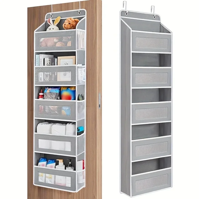 Stocking Stuffers 5-Shelf Over The Door Hanging Storage Organizer, Anti-Tilt Design with 5 Large Capacity Pockets for Bedroom