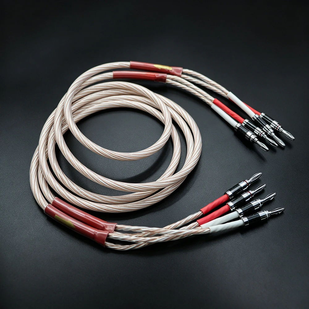 

High quality 7N OCC single crystal copper silver HIFI audio cable, power amplifier, gallbladder speaker cable, speaker cable