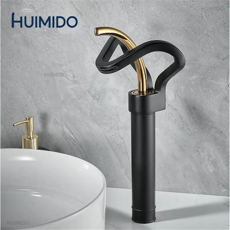 Gray Bathroom Faucet Black Basin Faucet Brass Creative Gold Bathrooom Sink Mixer Tap Hot & Cold Waterfall Basin Faucet