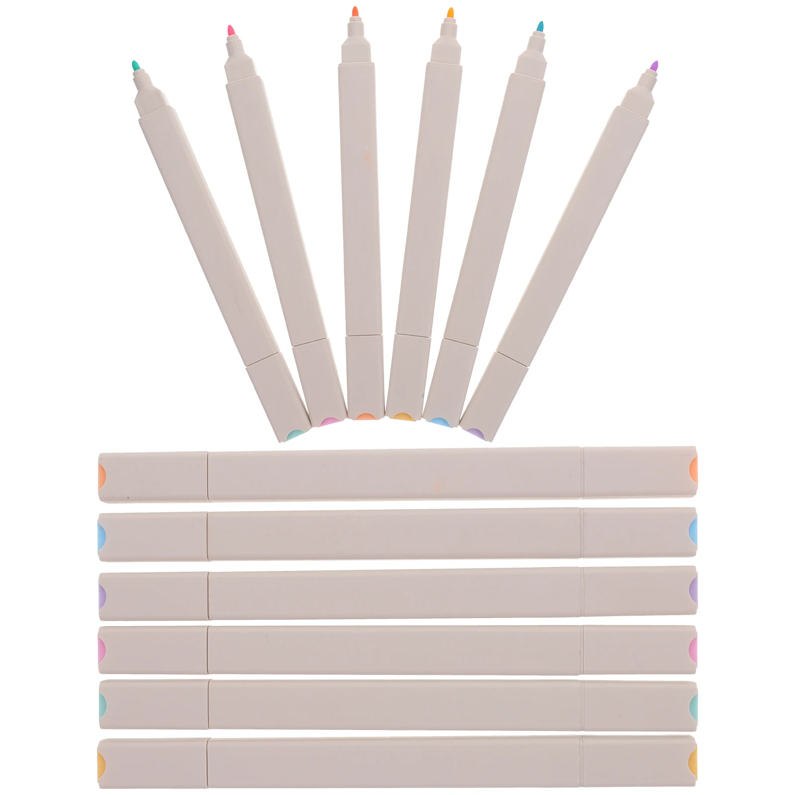 12 قطعة أقلام تمييز قلم تحديد الفلورسنت الكتابة السلسة مزدوجة نهاية إزميل تلميح لا تسرب الحبر نابضة بالحياة للمدرسة مكتب المنزل #1