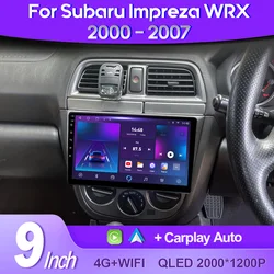 QSZN 2K QLED per Subaru Impreza WRX 2000 - 2007 Android 13 autoradio lettore Video multimediale GPS AI Voice CarPlay 4G unità principale