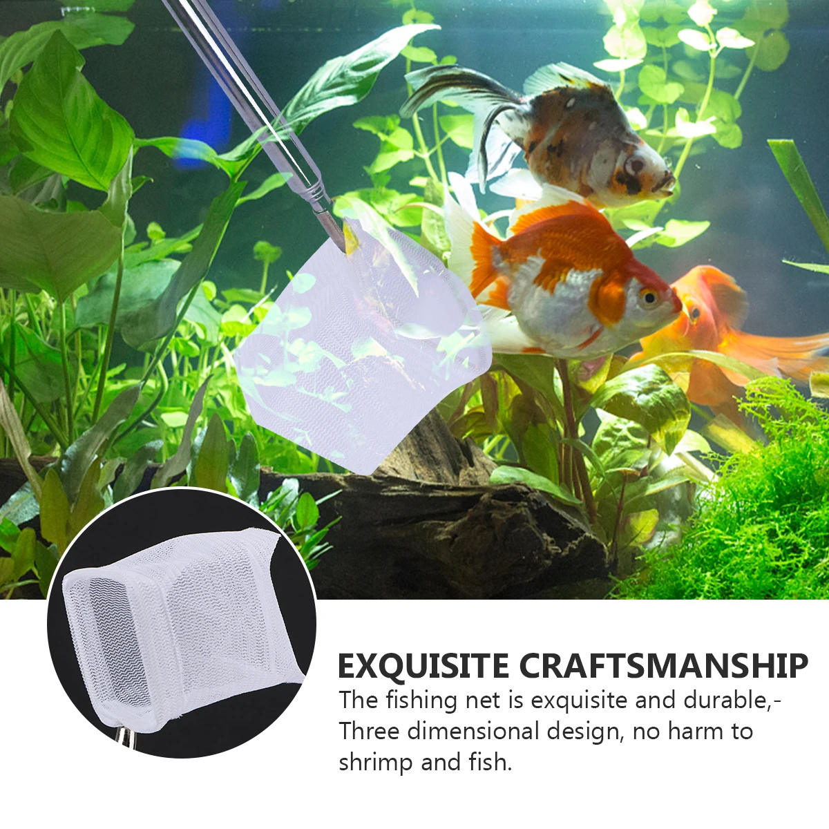 

Retractable 3D Fish Stainless Steel Frame Aquarium Tuck Net Fishing Net Telescopic Durable Gear For Tanks Shrimp Residue