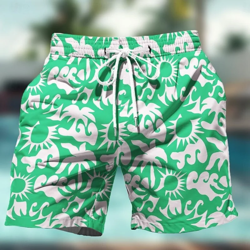 

Multi Color Ice Cream Graphic Beach Shorts For Men 3d Printed Cartoon Hawaiian Swimming Trunks Summer Loose Board Shorts