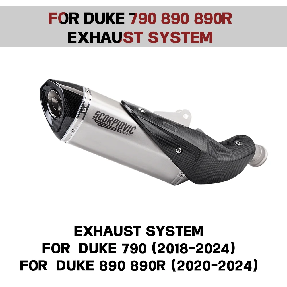 High Performance Slip On One-Piece Mid Tail Exhaust Pipe Fit KTM DUKE790 (2018-2024) DUKE890 890R Motorcycle
