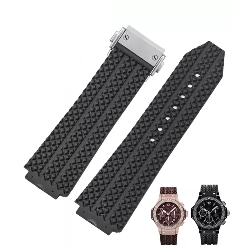

Watch Band For HUBLOT BIG BANG Silicone Waterproof Men Watch Strap Chain Watch Accessories Rubber Bracelet wristband 25mm*19mm