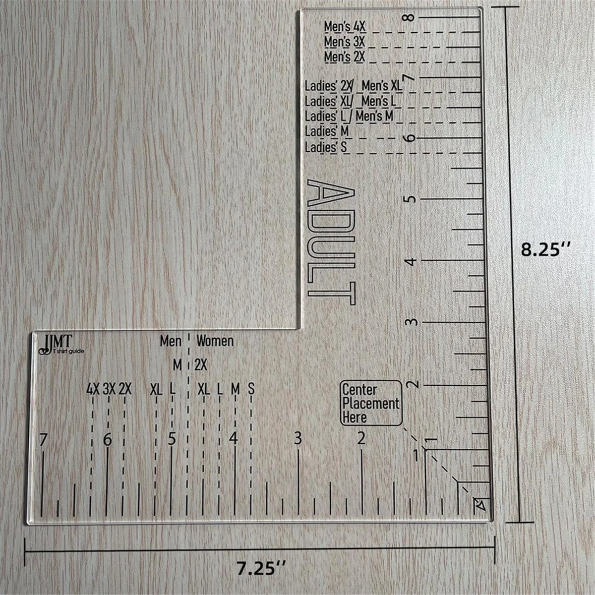 Left Chest Logo Placement Tool for Heat Press, Acrylic T Shirt Ruler for Adult Size