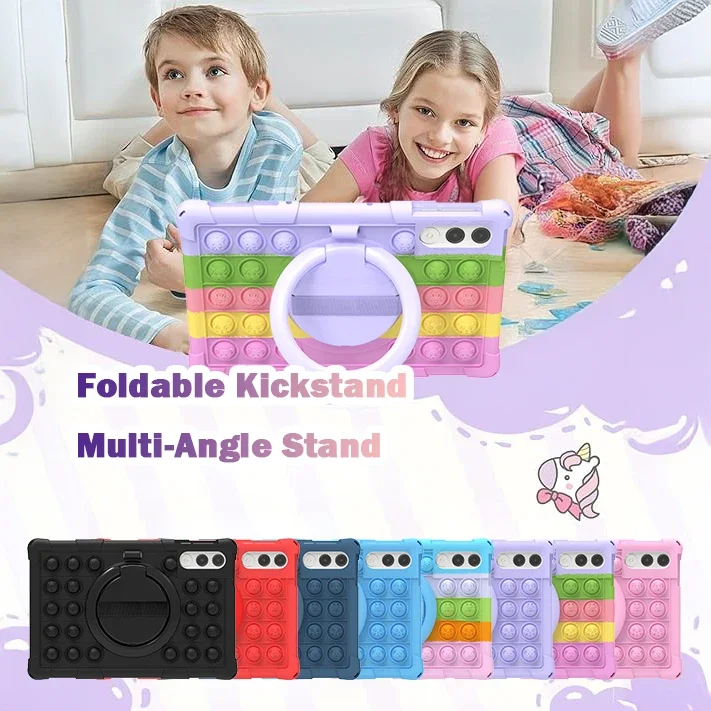 

Case for Lenovo Xiaoxin Pad Pro GT 11.1 inch 2025 TB710FU 11" Stand Silicone Bubble Kids Tablet Cover with Shoulder Strap & Pen