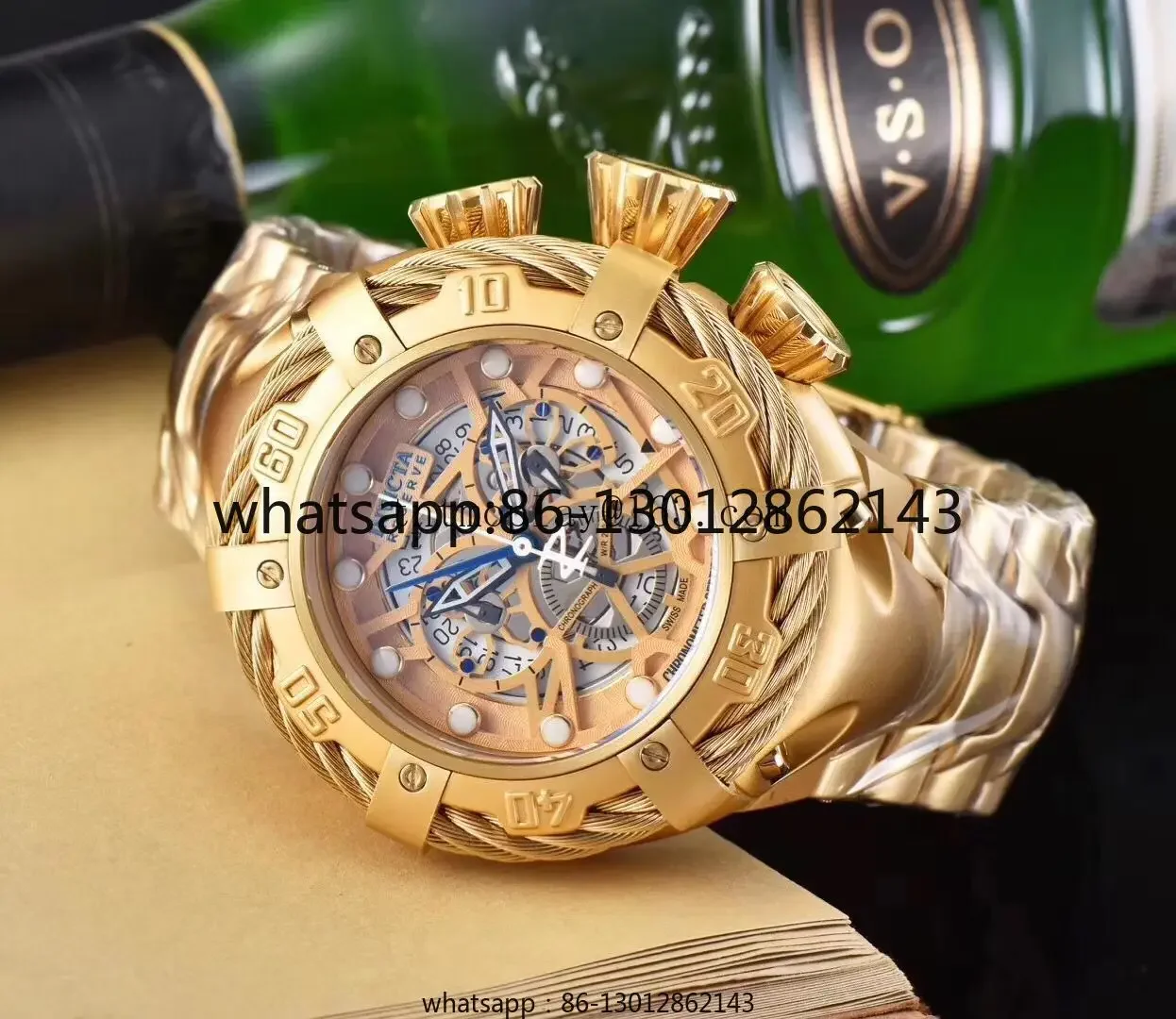 Large Dial Men, Steel Wire Series, Fashion Chronograph Quartz Watch