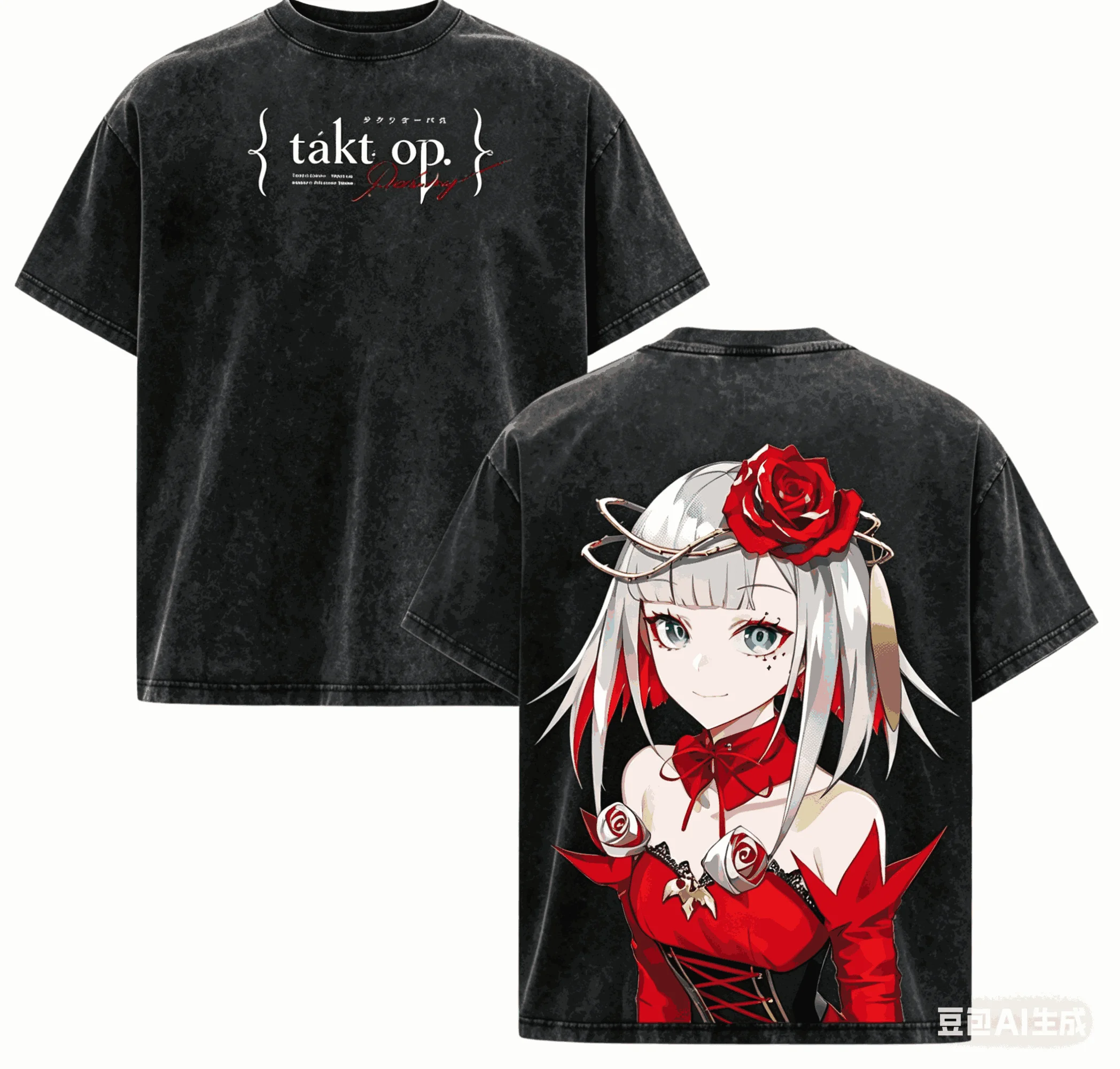 Takt Op. T-shirt Destiny délavé, nouveau modèle 2026, vêtement de style affirmé, pour toute l'année, streetwear, tendance, vintage, coupe ample