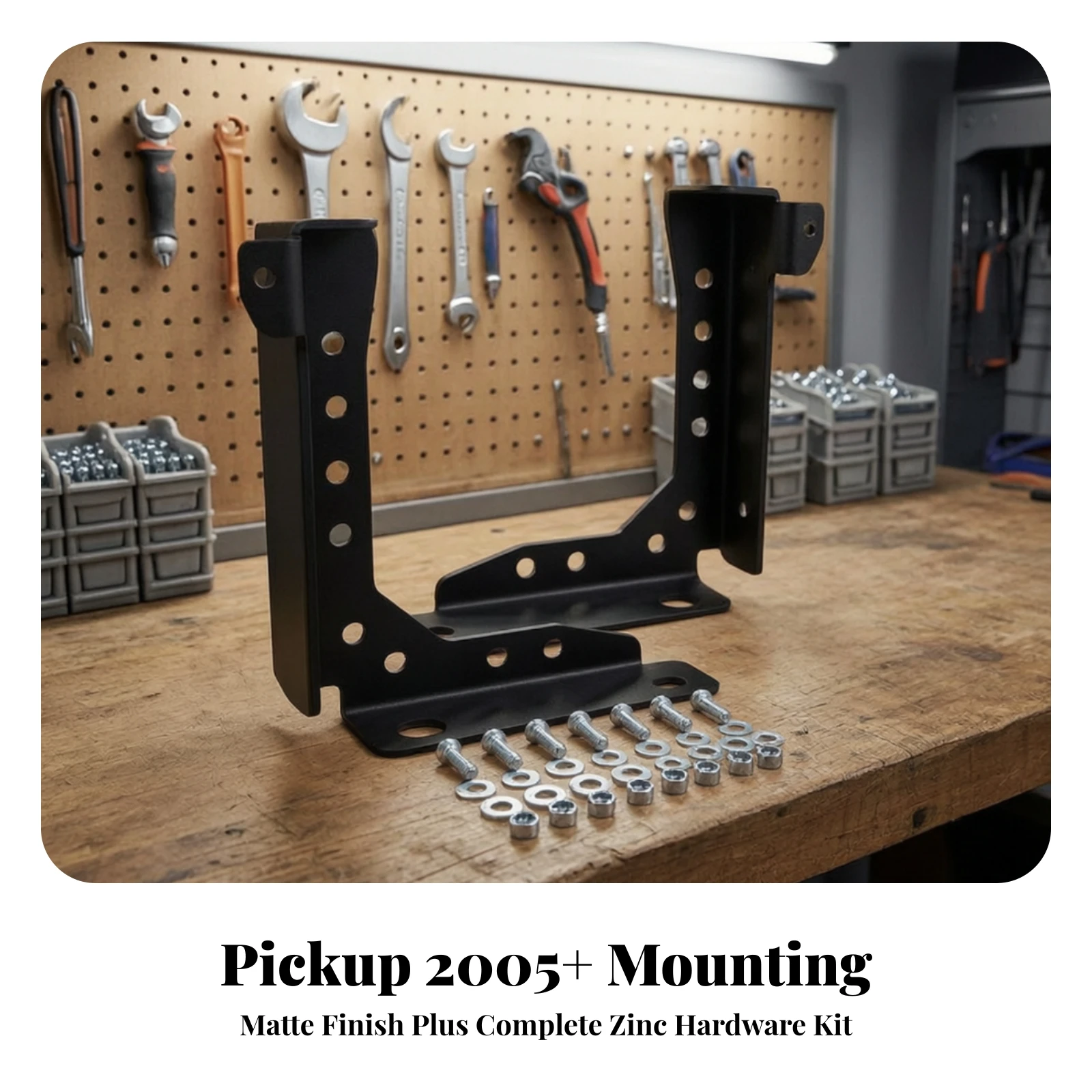 Bed-Frame Mounting Bracket Black-Plated Truck Bed Bracket with Hardware Bolt-on Long-Lasting for DIY Mechanics