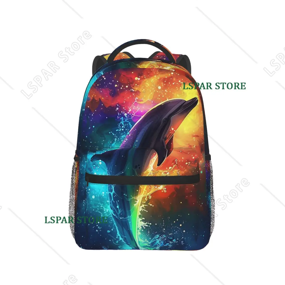 

Dolphin Leaping Out Of The Water Backpack Hot Sale Daypack Large Capacity Children BookBag School Bag Shoulder Bags for Unisex