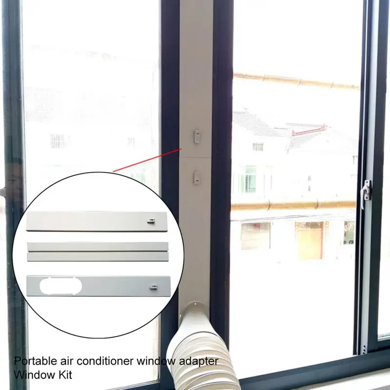 Portable Air Conditioner Window Kit Adjustable Air Conditioner Vent Window Kit Slide Plate Universal Duct Extension Pipe Seal