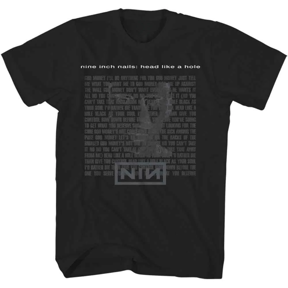 Black Head Like A Hole Nine Inch Nails NIN Band T-Shirt Cotton Graphic Tee Men Women Summer Streetwear