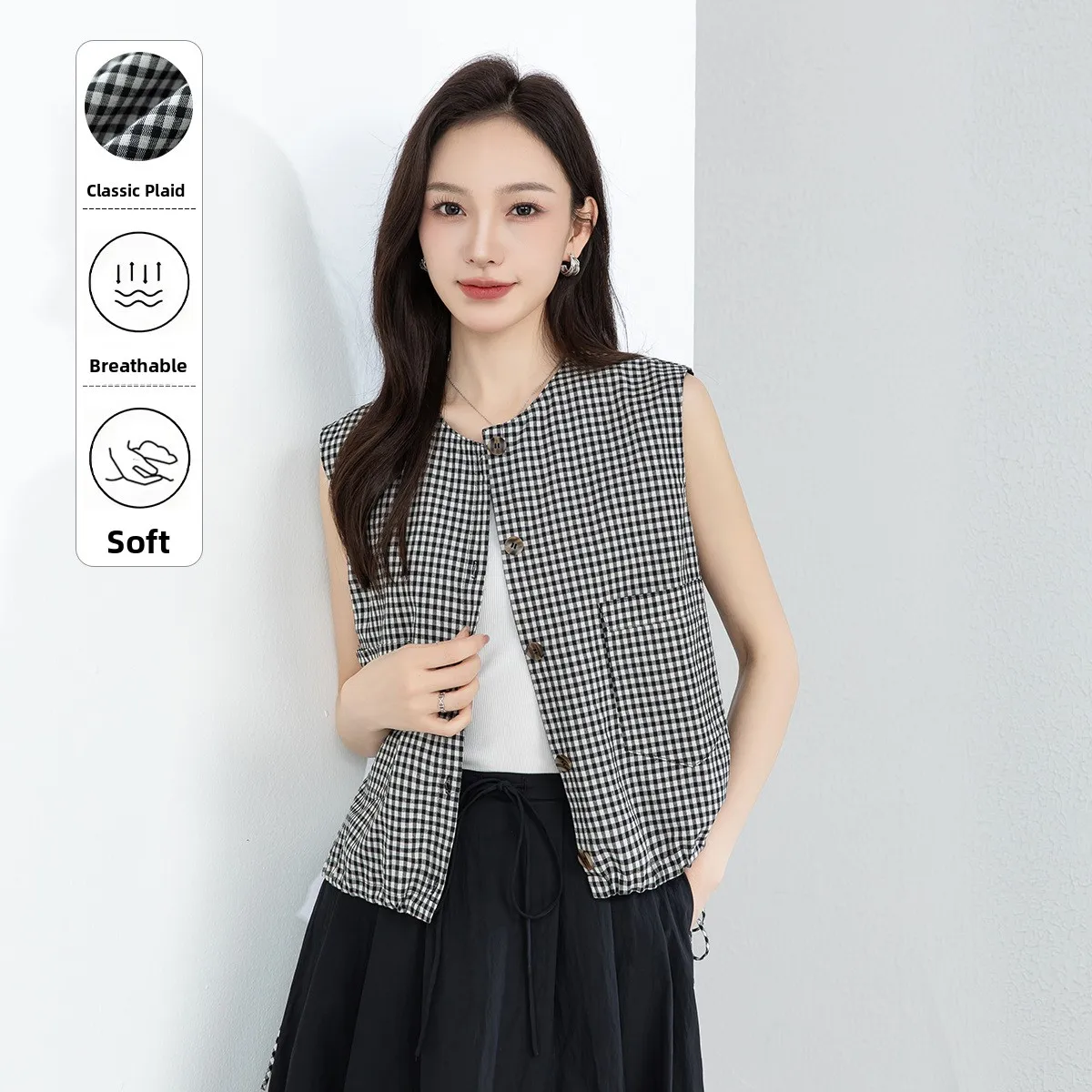 

Женский укороченный жилет Slim Fit Svel Bla White ids Ding Cord, модный винтажный кардиган