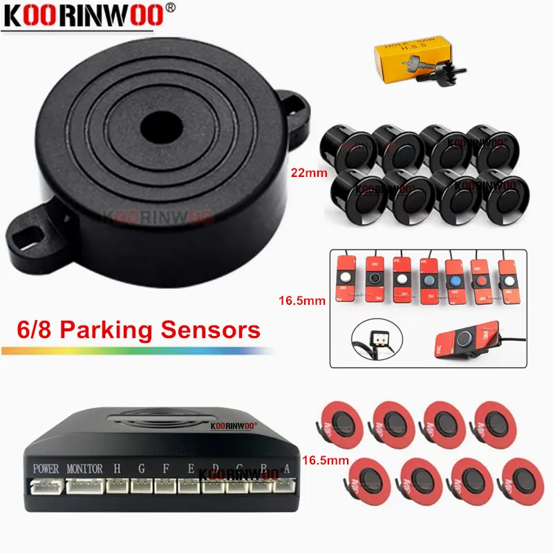 

Car Parking Sensors Kit 6 8 Front And Reverse Radar Blind Spot Detector Vehicle Parking Assistant Parktronics Electronic Devices