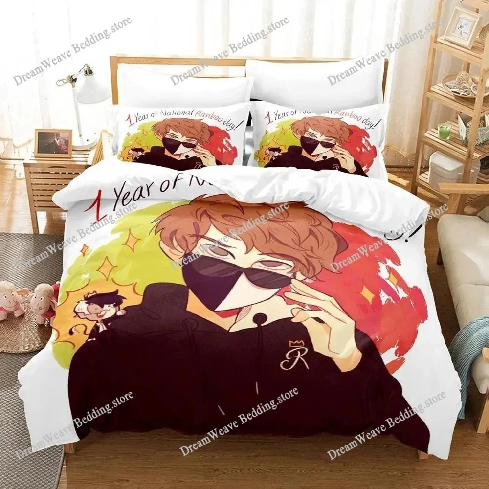 

Fashion 3D Print Anime Bed Sheet Ranboo Bedding Set Single Twin Full Queen King Size Bed Set Adult Kid Bedroom Duvetcover Sets