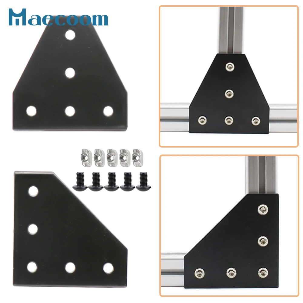 5 holes 90 degree joint board plate corner angle bracket connection joint strip for 2020 3030 4040 1515 aluminum profile