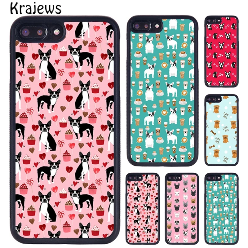 Krajewski kapryśny buldog francuski etui dla iphone\'a x XR XS 11 Pro MAX 5 6 6S 7 8 Plus Samsung Galaxy S7edge S8 S9 S10