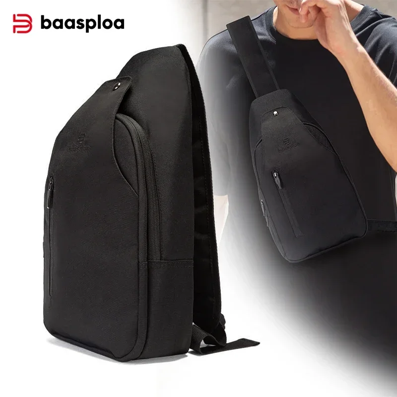 Baasploa Men Waterproof Running Bags Outdoor Fashion Zip Jogging Shoulder Bag Unisex Casual Multifunctional Gym Sports Bag