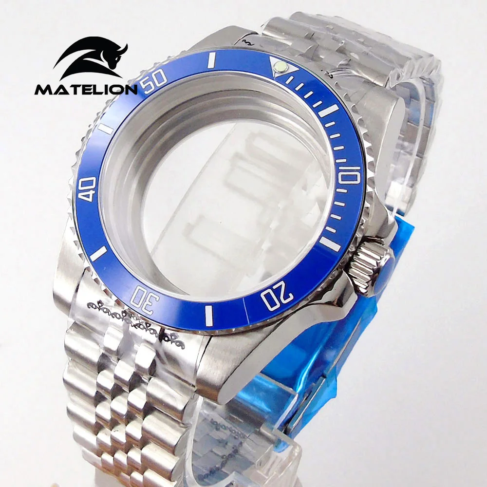 Matelion 200M Diving Case 40mm Fit NH35 NH36 NH34 GMT ETA 2824 PT5000 Watch Case Jubilee Bracelet Sapphire Glass Slide Buckle image 3