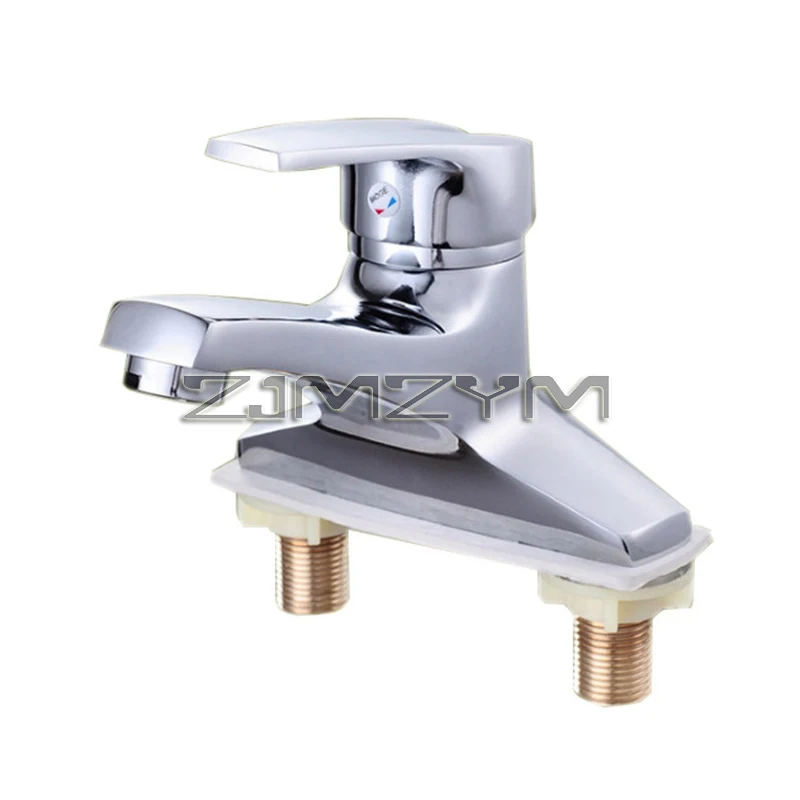 Bathroom Faucet Double-Hole Basin Hot And Cold Water Faucet Bathroom Sink Mixing Valve Switch Sink Mixer Tap