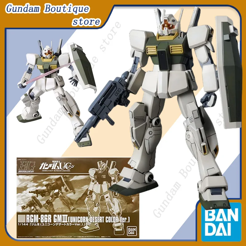 Bandai Genuine RGM-86R GMIII [UNICORN DESERT COLOR Ver.] HG Gundam Anime Action Figure Assembly Model Toy Ornament Gift Children