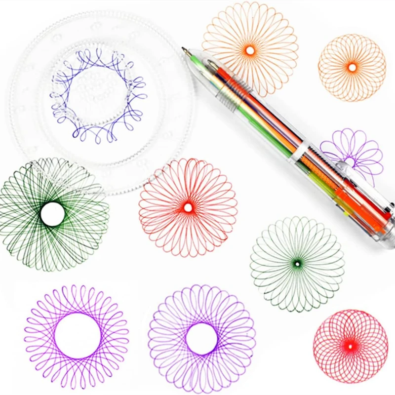 Regla de Spirograph para dibujar y pintar, juguetes de engranajes entrelazados, ruedas, accesorios de dibujo, juguete educativo, 22/4/1PC