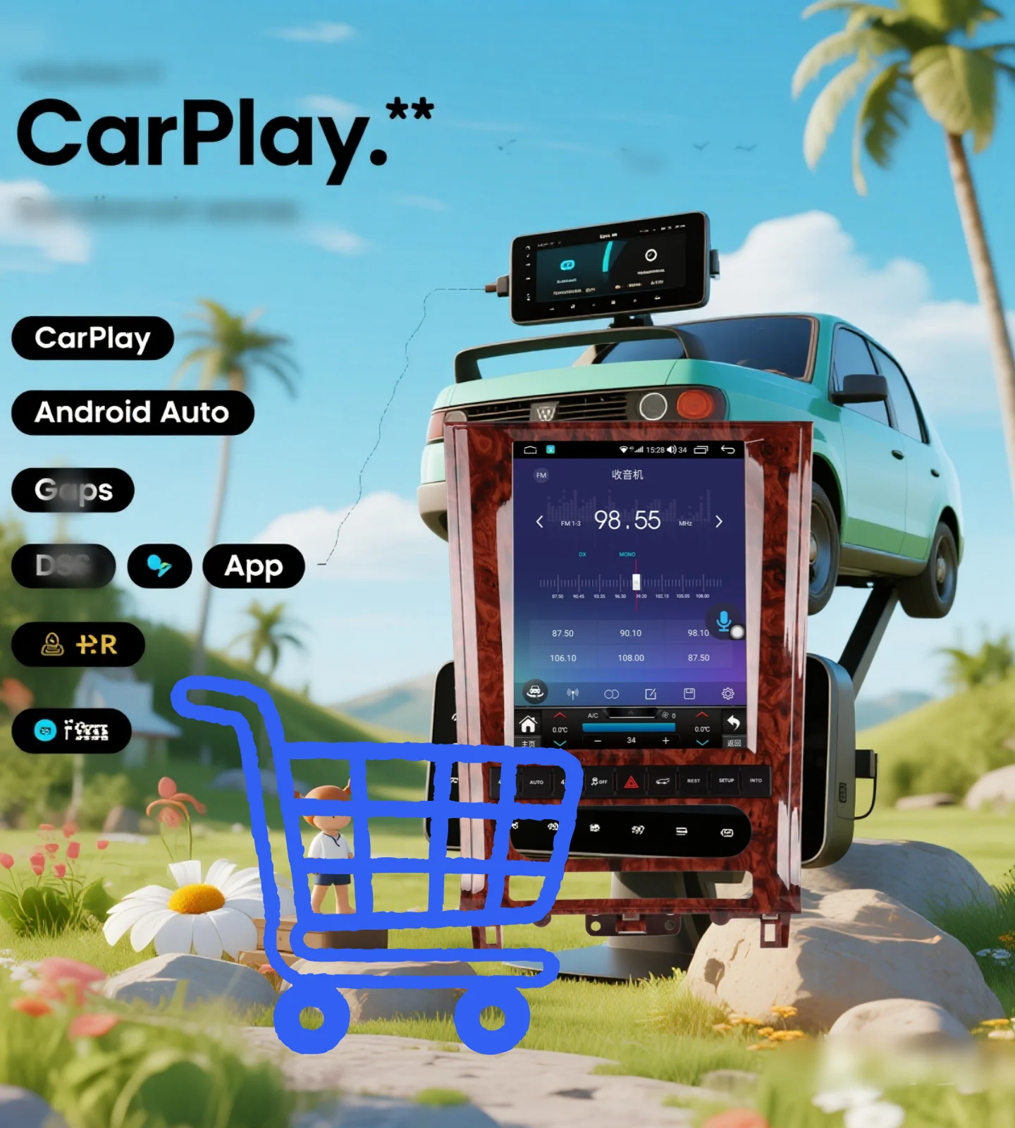 

NEW Upgrade 12.1" For Lincoln Navigator 2010-2013 Car Multimedia Player Radio GPS Navigation Android 14 Carplay Auto 4G Stereo