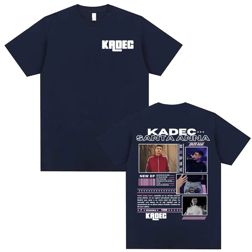 Rapper Kadec Santa Anna Tour Cover T Shirts Men Women Hip Hop Punk Street Pop Music T-shirts Retro 100% Cotton Oversized T-shirt