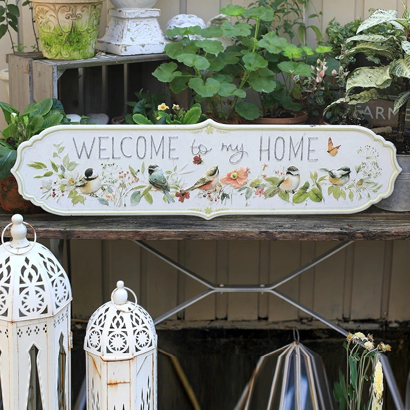 Welcome to My Home Vintage Retro Metal Wall Decorative Plaque Sign, Large