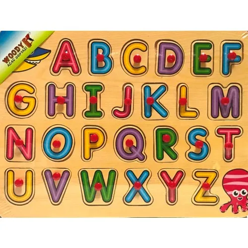 Woody Top Birght 26 Piece Wood Color Letters puzzle