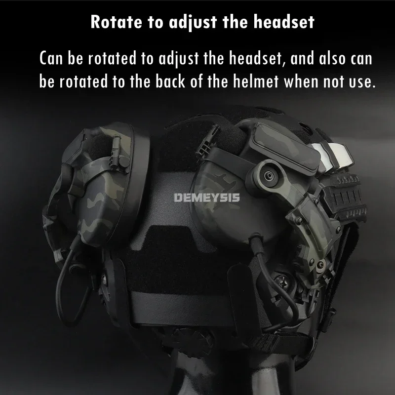 Shooting Headset Bracket Rotation Helmet Rail Adapter for OPS Core Team Wendy Helmets Rail Headphone Mount Holder Set