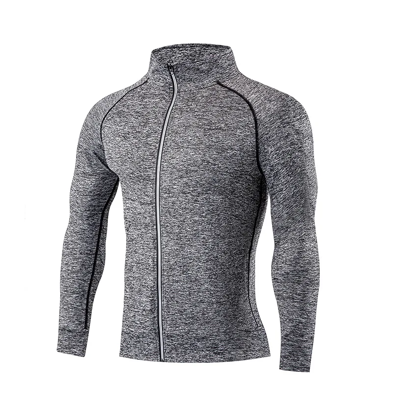 Jaqueta esportiva masculina com zíper, roupas de corrida, roupas de treinamento, cardigã apertado, blusa fitness, outono e inverno