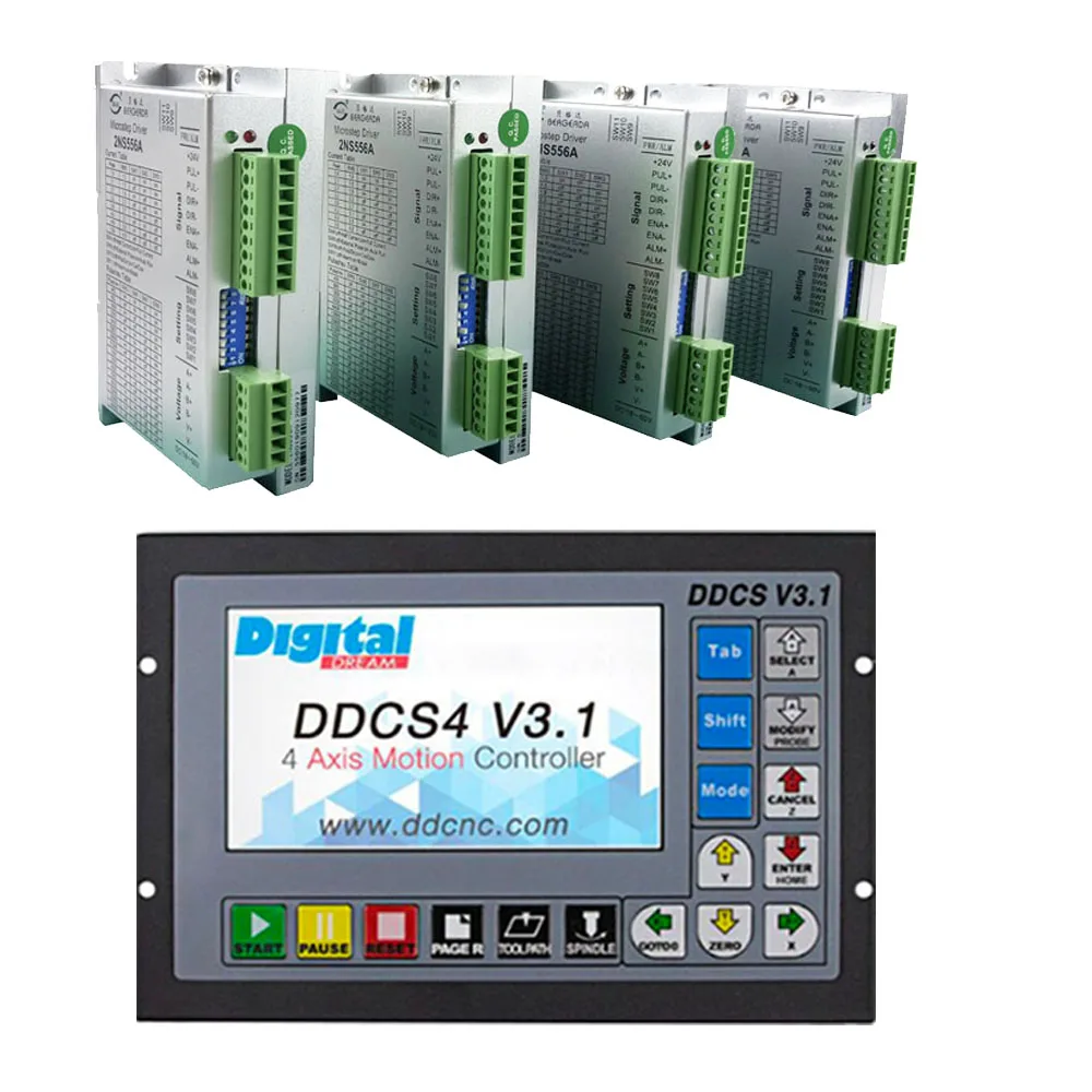 Ddcsv3.1 3/4 แกนออฟไลน์ Standalone Controller 500khz รหัส G Stepper Motor Driver 2ns556a สําหรับ 3nm Nema23/34 มอเตอร์