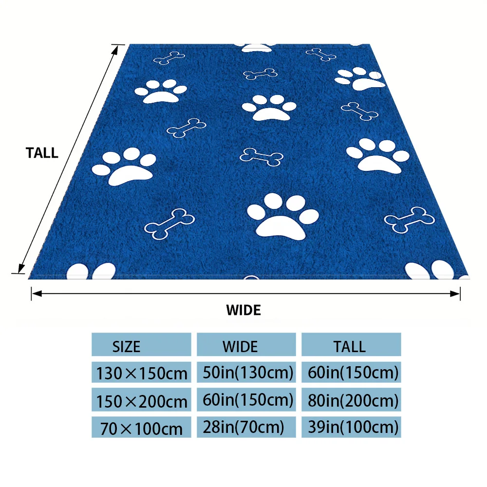 Dog Motifs Flannel Luxury Blanket, Lightweight And Comfortable Woolen Blanket, Ultra-Fine Fiber