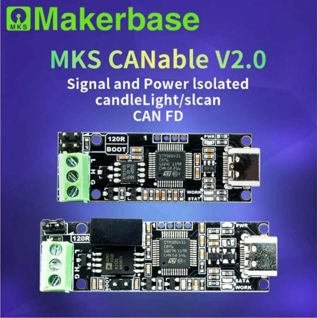 Makerbase CANable 2.0 powłoki USB do puszki adapter analizator CANFD slcan SocketCAN klipper świecowy