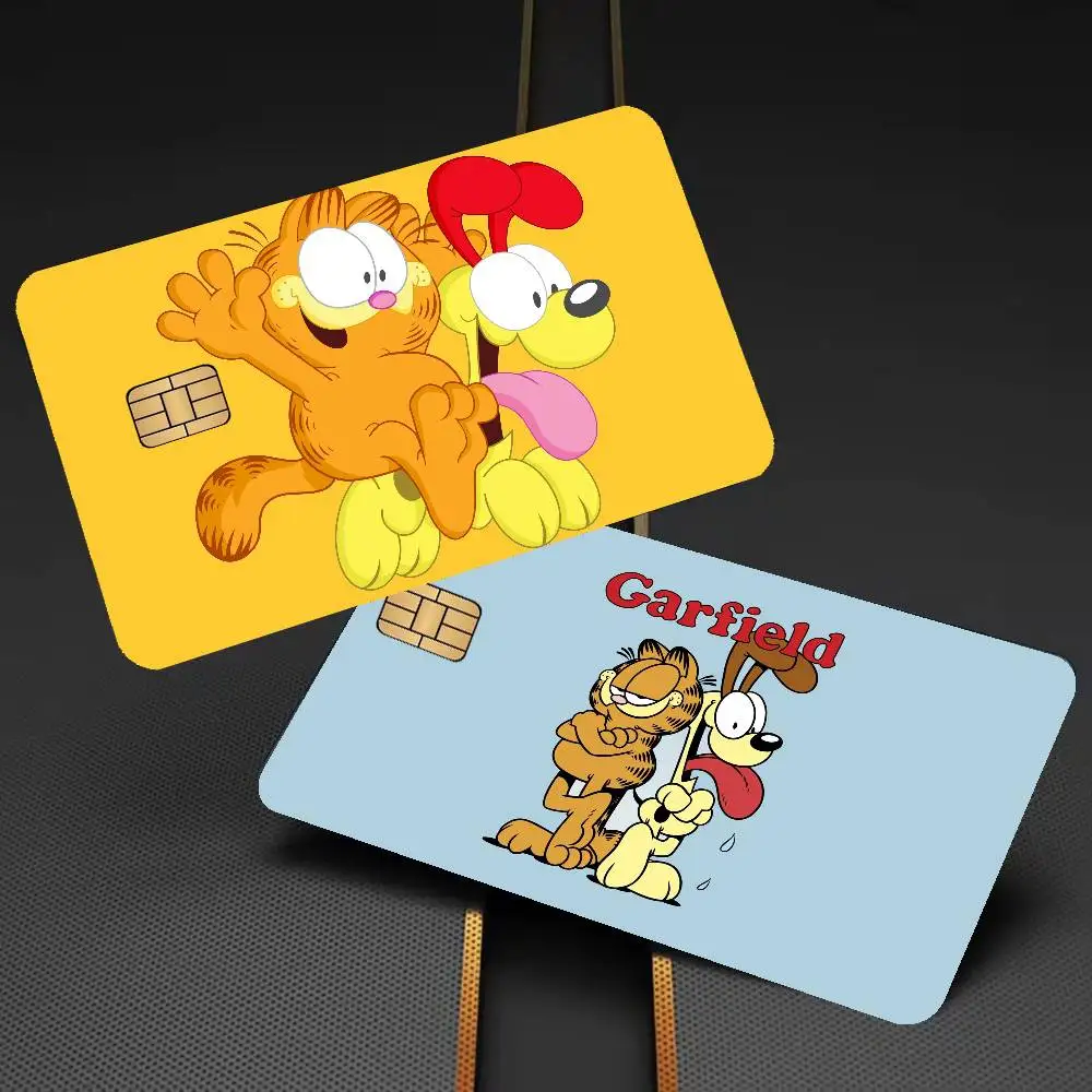 Classic Comic Cat G-Garfield 2024 Anime Cartoon Skin Stickers Film Tape Case For Big Credit Debit Card Front Side