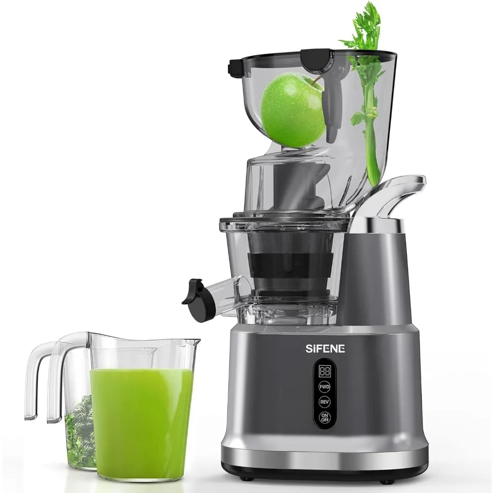 Cold Press Juicer Machines, Big Mouth 83mm Opening Whole Slow Masticating Juicer, Easy-Clean Juice Extractor Maker