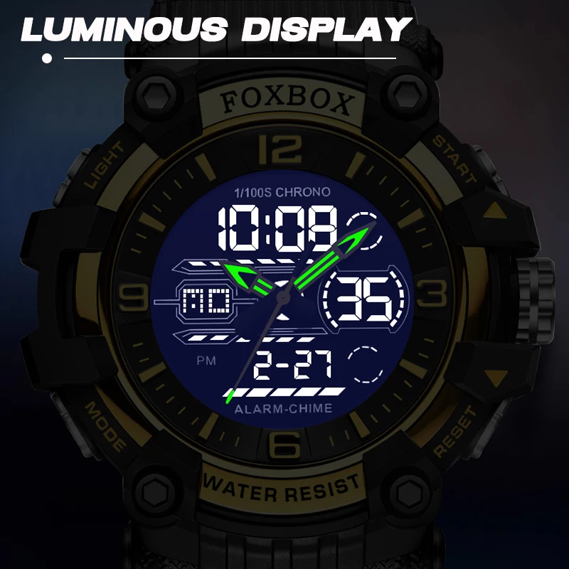 LIGE Fashion Luxury Electronic Man Watch Silicone Dual Digital Diaplay Clock Casual Sport impermeabile Alarm Week orologi da polso da uomo